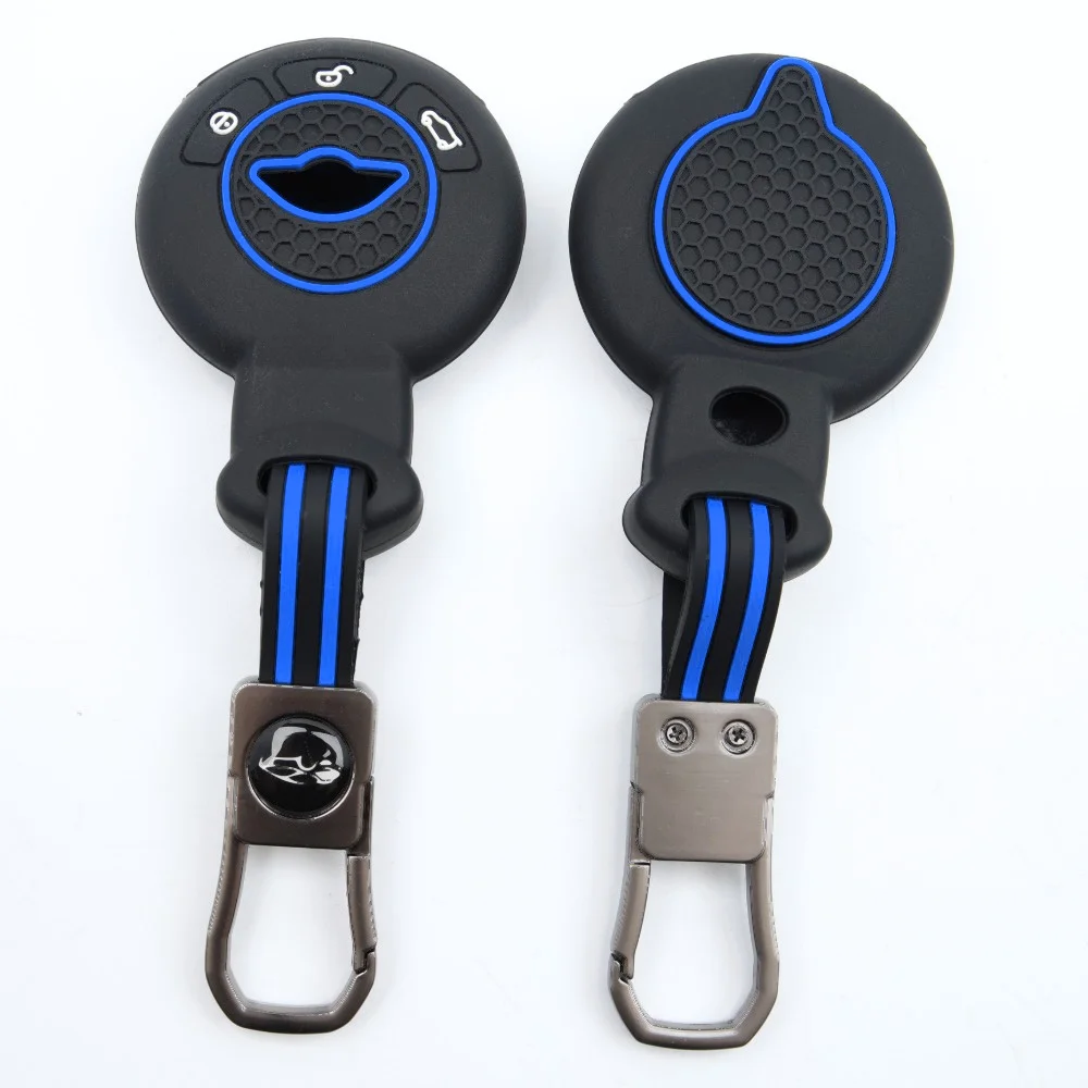 Silicone Car Key Fob Cover For BMW Mini Cooper Clubman Countryman Paceman Roadster R56 R57 CAS3 with clasp holder