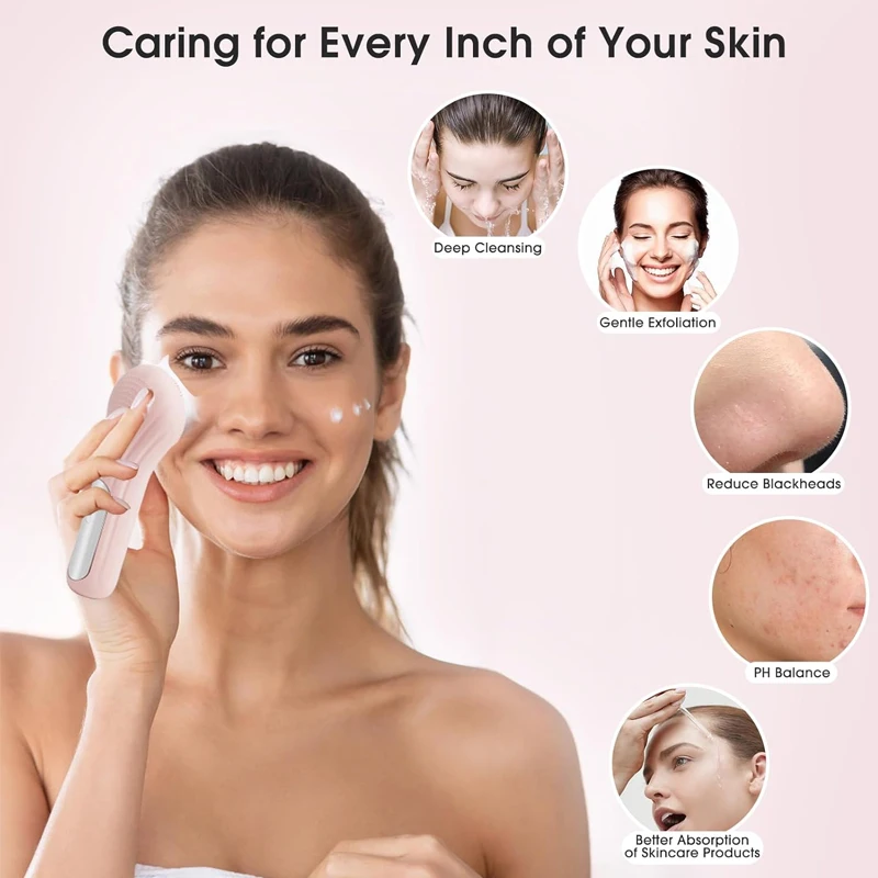 แปรงทำความสะอาดผิวหน้ากันน้ำสำหรับผู้ชายและผู้หญิง แปรงขัดผิวหน้าไฟฟ้าแบบชาร์จได้