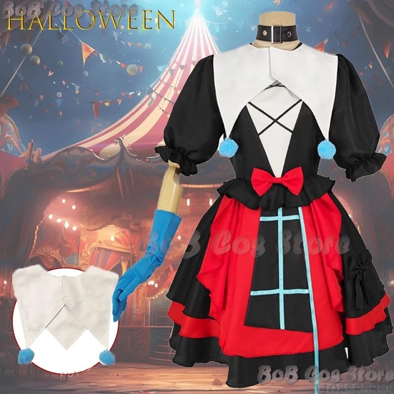 

Escape Terrifying Night Clown Cosplay Clothes Spectral Halloween Anime Horror Outfit Wronged soul kawaii Carnival Clothes Game