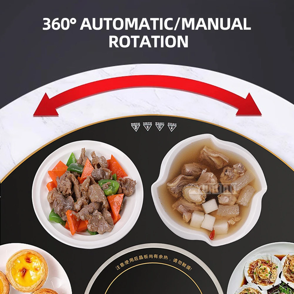 80cm Round Food Warming Plate Smart Induction Cooker Multi-function Dishes Warming Turntable