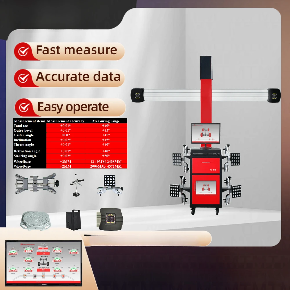 For YL-96 Alignment Machine 3d Wheel Aligner With Easy Operation And System Update