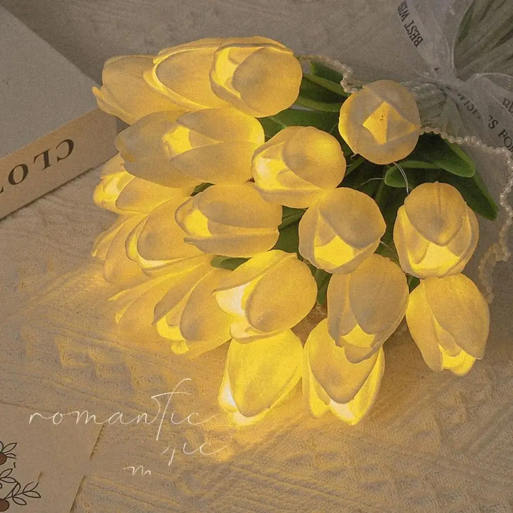 LED LED Tulip Night Lamp Artificial Flowers Table Lamp Simulated Flower Bouquet Lamp Simulation Design Bouquet