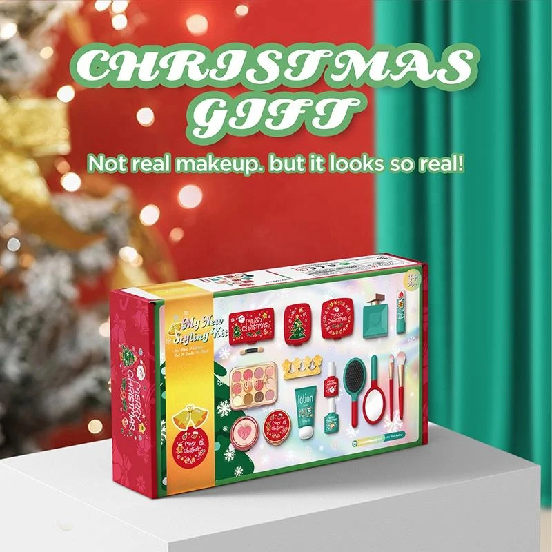 هدايا عيد الميلاد محاكاة مستحضرات التجميل الفتيات DIY مجموعات ألعاب المكياج الجمال غير حقيقي يشكلون التظاهر اللعب مجموعة لعب للفتيات الاطفال عيد الميلاد #6