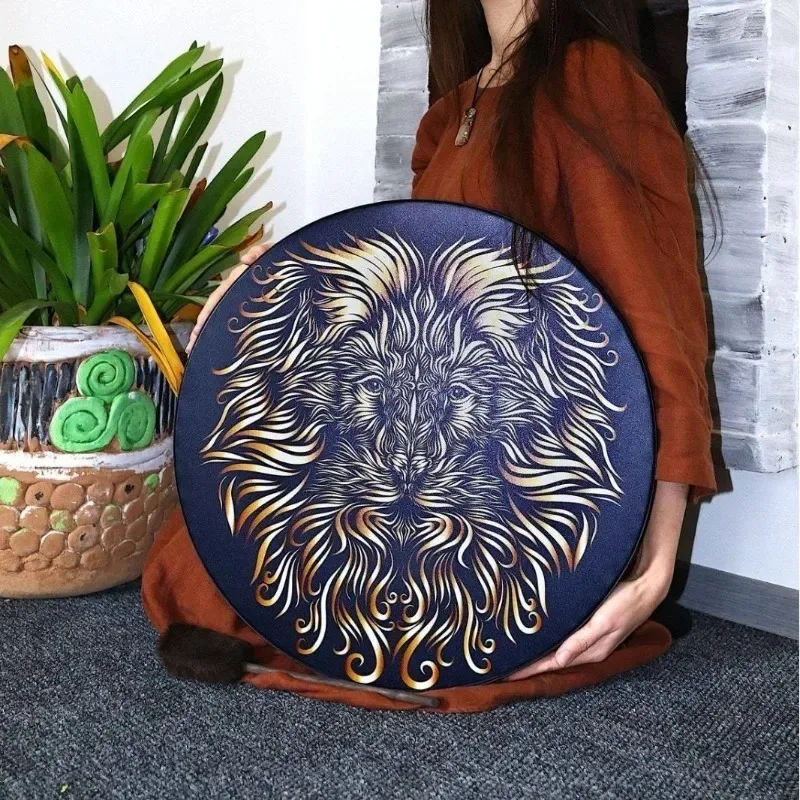 10 شجرة شامان الدف للحياة تصميم ديكور مميز نمط الأسد نمط آلة موسيقية طبل مع عصا الطبل