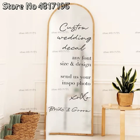 Индивидуальная наклейка на зеркало для свадьбы, персонализированная наклейка на свадьбу XOXO, наклейка на зеркало, свадебные имена и даты, настенная наклейка свадебные знаки отзывы - №6