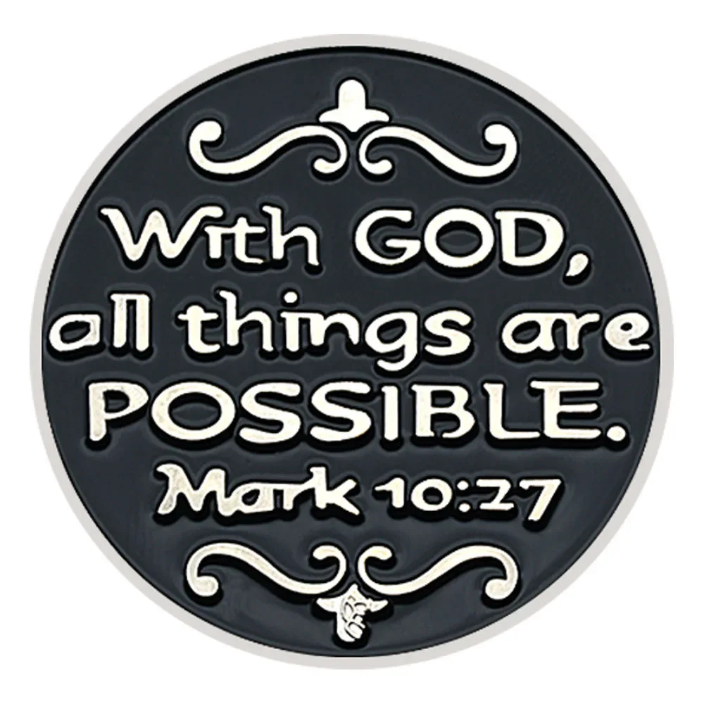 All Things Are Possible Cross Souvenir Coin Silver Plated Servant of God's Christ Steward Christian Collection Coin