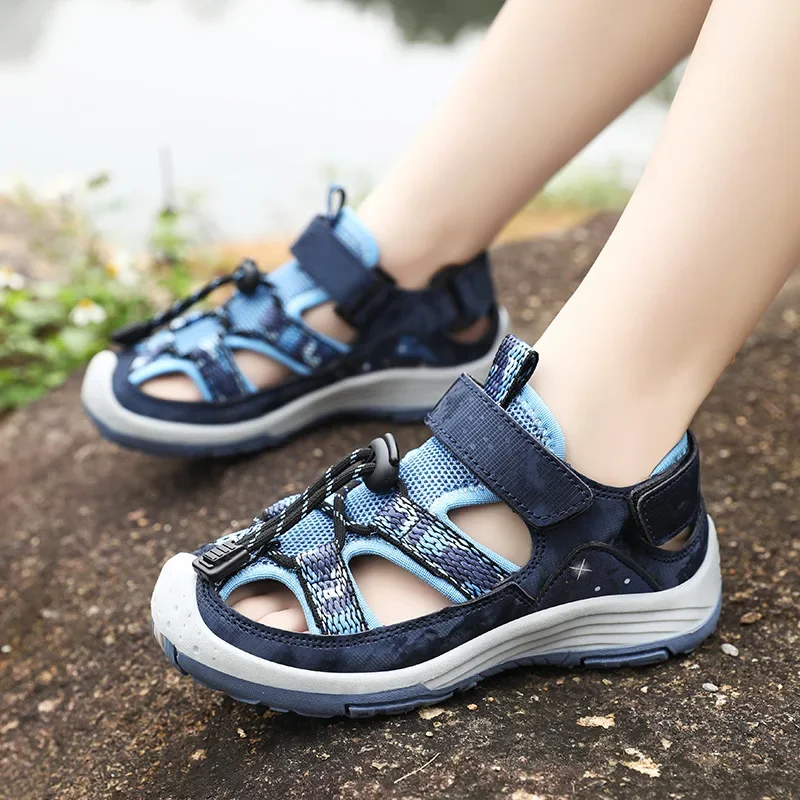 

Boys Sandals 2024 Summer New Anti-slip Soft Sole Outdoor Hiking Shoes Casual Comfortable Versatile Sandals