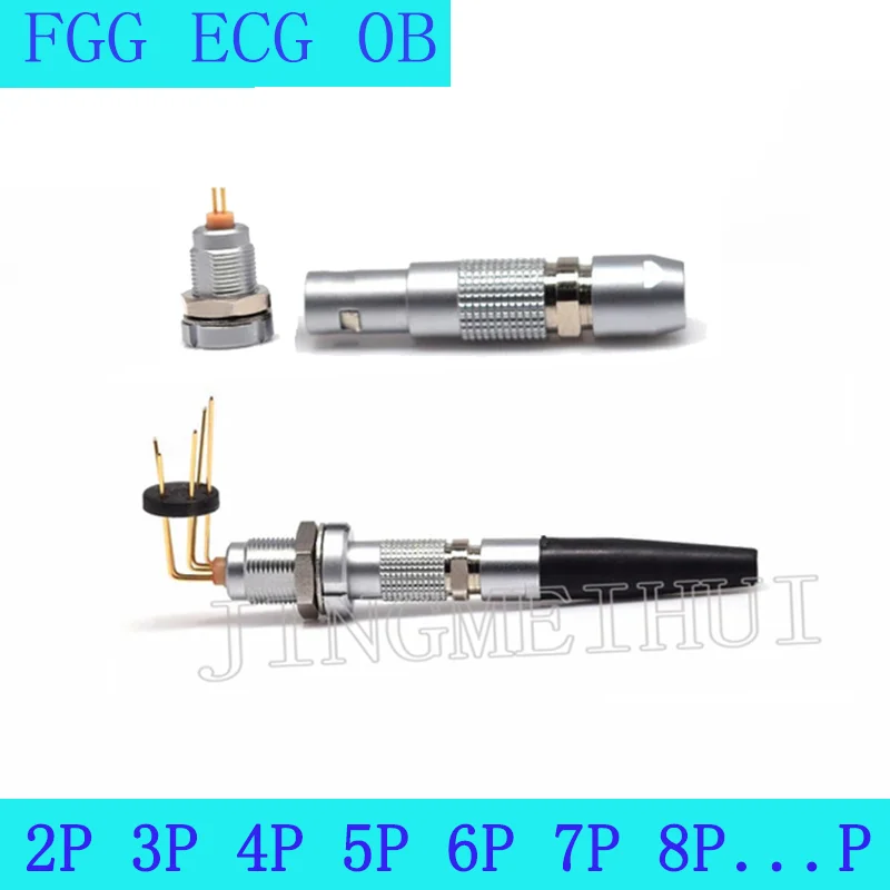 

A Pair FGG ECG 0B.2 3 4 5 6 7 P Push-Pull Self-Locking Metal Quick Plug and Female Socket For Data And Telecom Systems(PC Board)