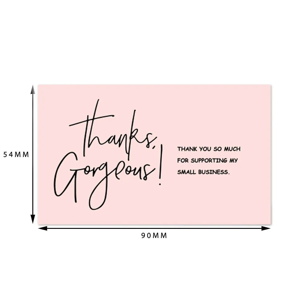 30PCS Thank You For Your Order Small Bussiness Pink Gift Cards Greeting Packaging Supplies Wholesale Beyond Grateful Customized