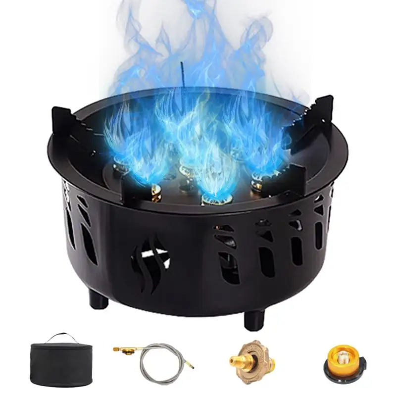 

20000W 7-Core Camping Stove High-Power Strong Fire Portable Tourist Gas Burner Windproof Outdoor Camping Picnic Cooking dropship