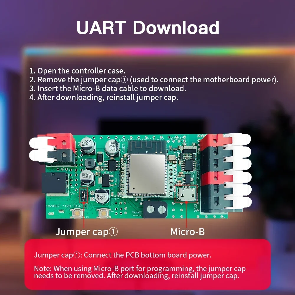 ESP32 WLED LED Controller with Mic Microphone Music Dynamic WiFi Controller Voice Control WS2811 2812 SK6812 RGBW 2815 Led Light