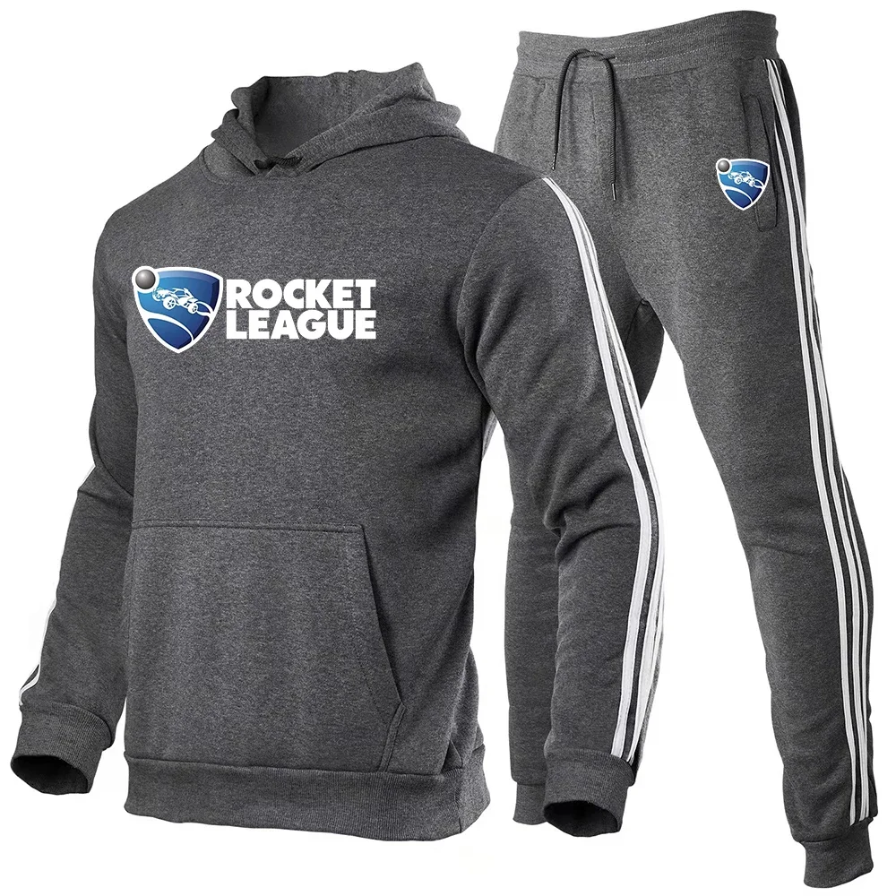 Rocket League New Prints Men Long Sleeves Pullover Tracksuit Hoodies Sweatshirt+Sweatpants Sportswear Casual Man Suits Formal