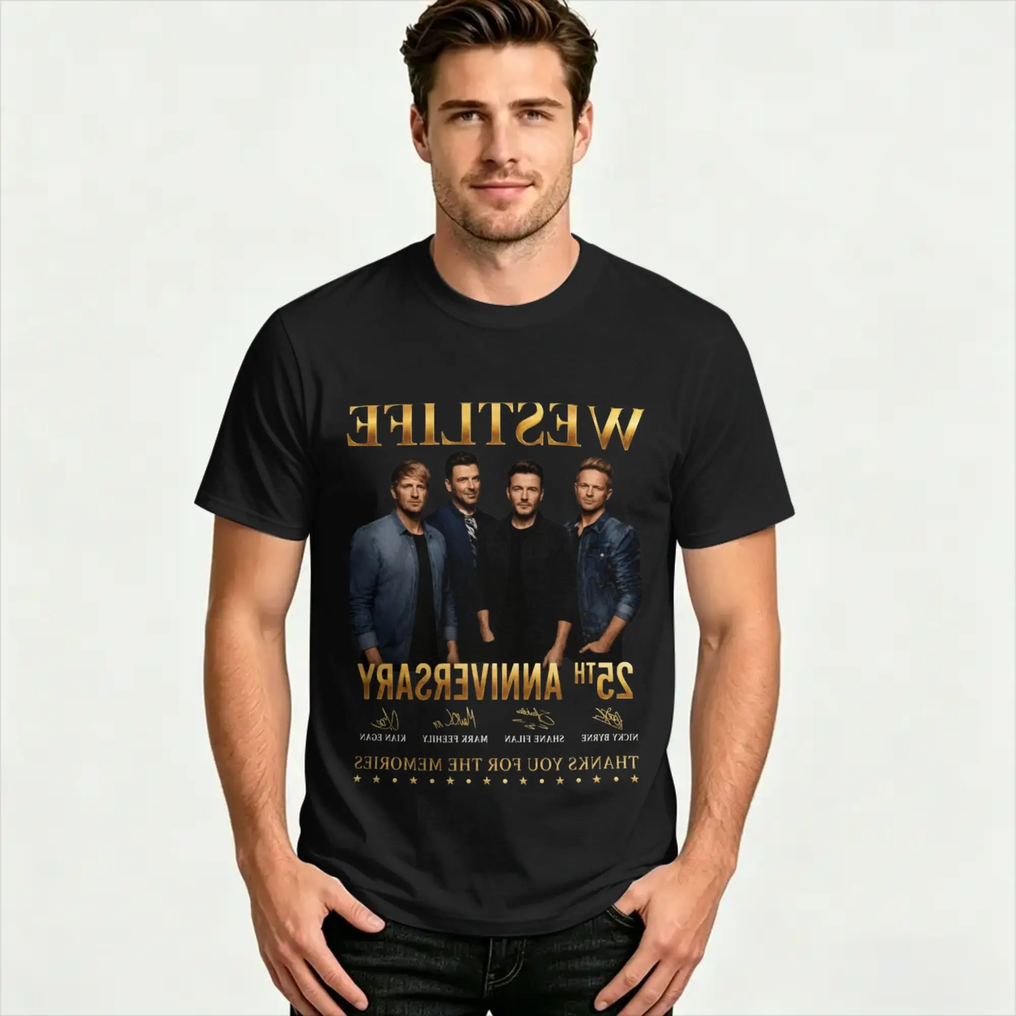 Men Westlife 25th Anniversary Tour 2026 T Shirt  Cotton Tops Fashion Short Sleeve Crewneck Tees Summer T-Shirts