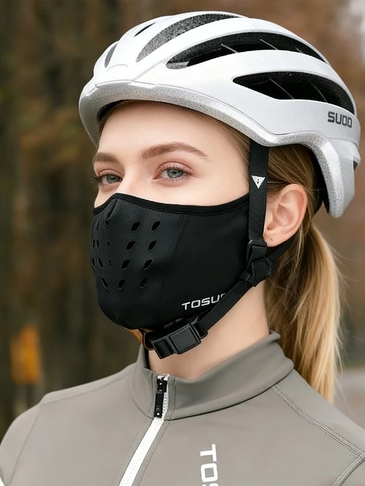 AliExpress NONE TOSUOD Autumn Winter Cycling Face Mask Fleece-Lined Breathable Windproof Warm Mask Motorcycling Bike Cycling Mask