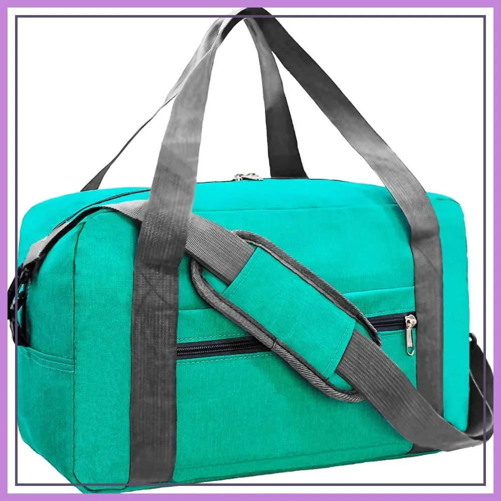 

15 Inch Underseat Carry On Bag for Airlines, Foldable Travel Duffle, Gym Bag for Women Men, 20L Teal