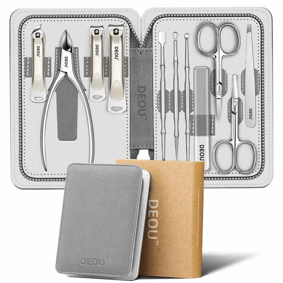 

Kit Grooming Nail Clippers Set 11 in 1 Stainless Steel Professional Manicure Kit Nail Clippers Set for Women, 11pcs Luxurious Pe