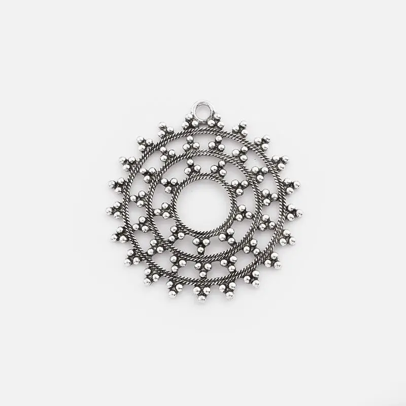 50pcs Antique Round Large Pendant Hollow Open Circle Charms for Jewelry Making Findings