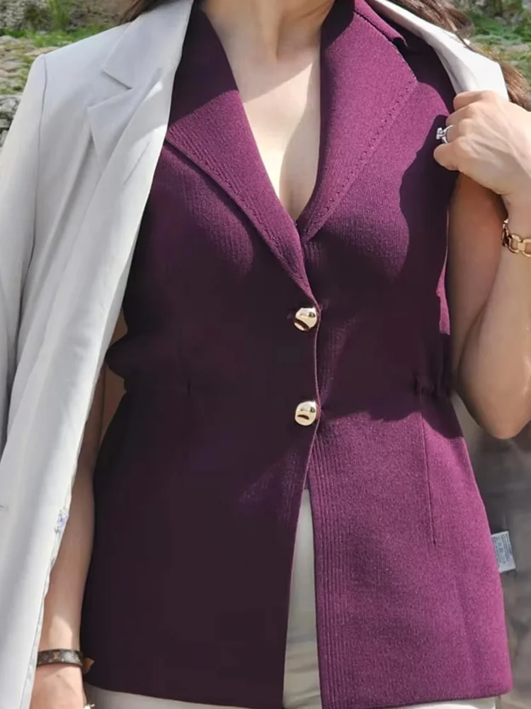 

HH женский осенний модный жилет без рукавов с v-образным вырезом, свободные короткие топы, женский однобортный уличный жилет, топ