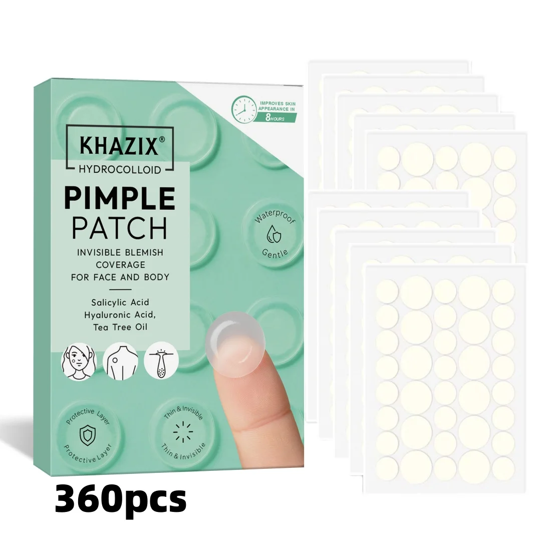KHAZIX Hydrocolloid Acne Patch, 360 pieces/box, invisible coverage, deep cleansing, universal, thin and breathable.