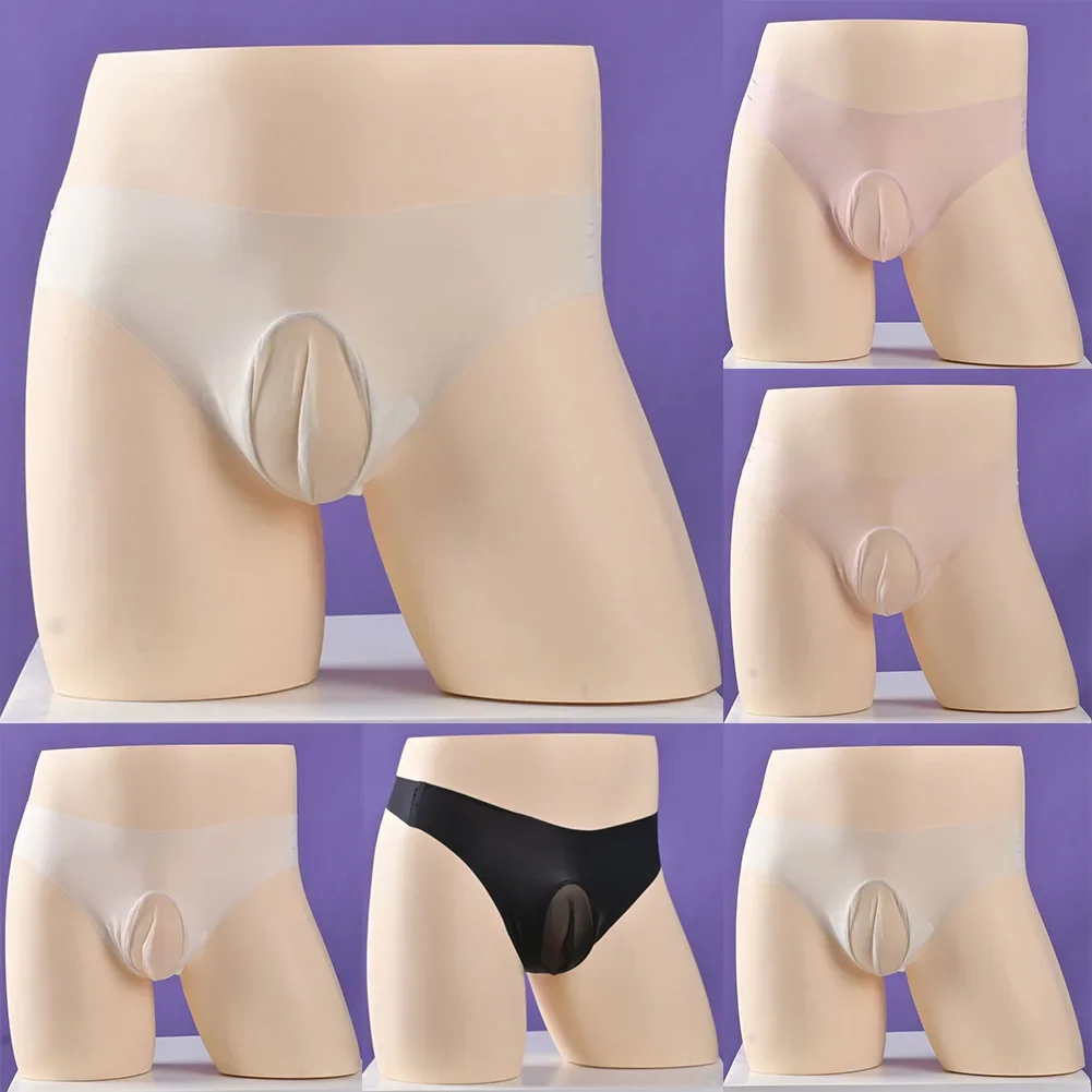 

Men Underwear Low Waist Elastic Sexy Briefs Sheer Ice Silk Pouch Panties Smooth Underpants Breathable