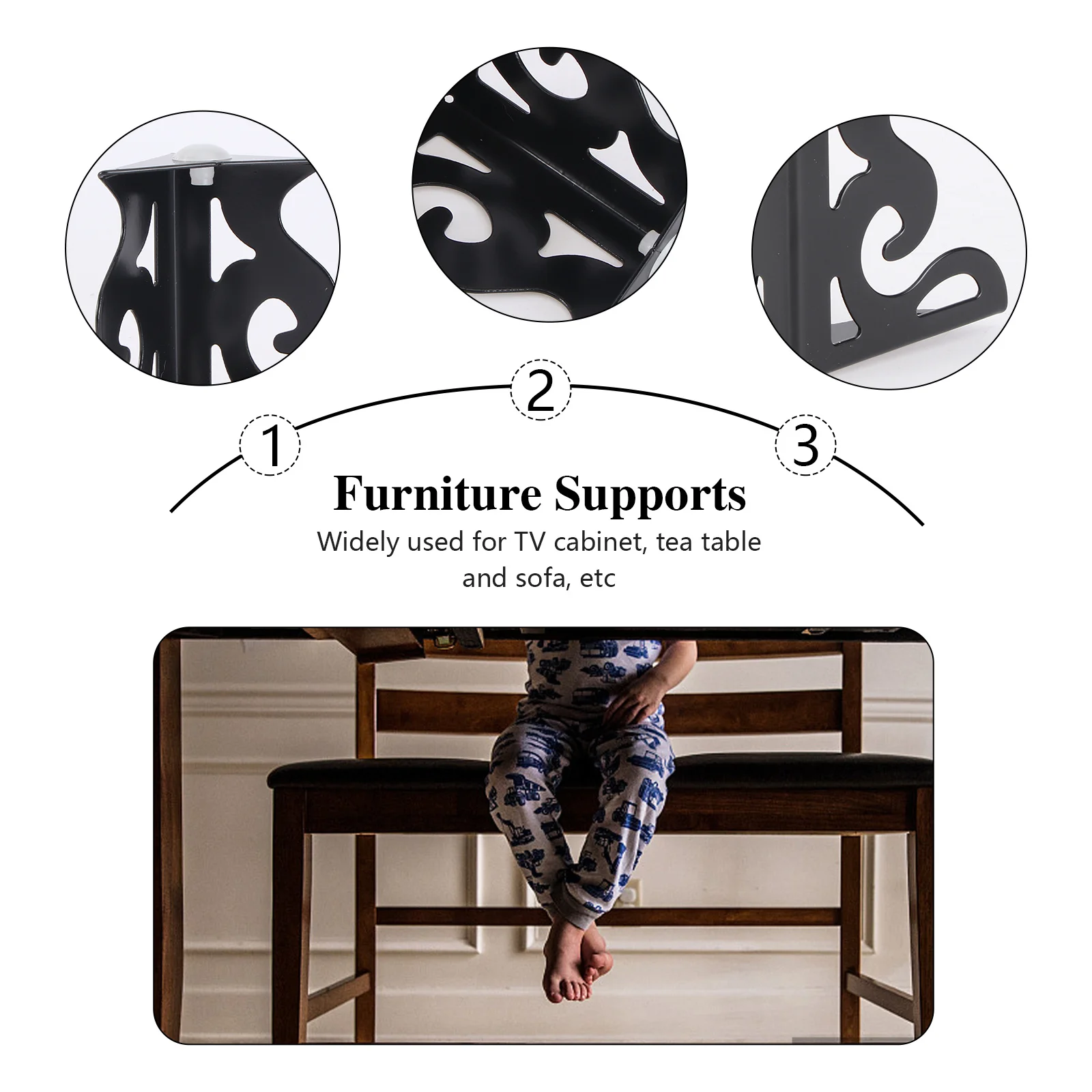

4Pcs Hollow-Out Furniture Support Feet Sturdy Cabinet Bearing Feet for Sofa Tea Table Cabinet Decorative Furniture Accessory