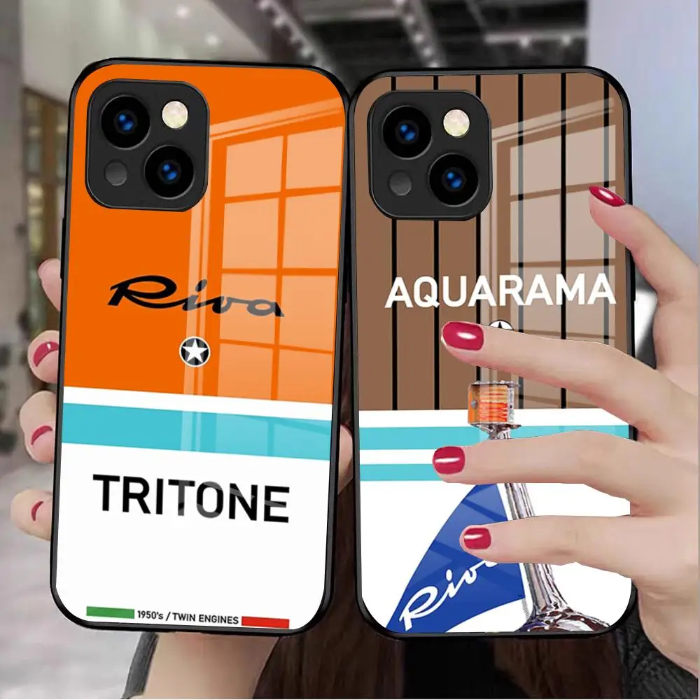Luxo saint tropez riva caso de telefone para iphone 17 pro max 16 15 14 pro max 13 11 xxs xr 8 7plus capa de vidro