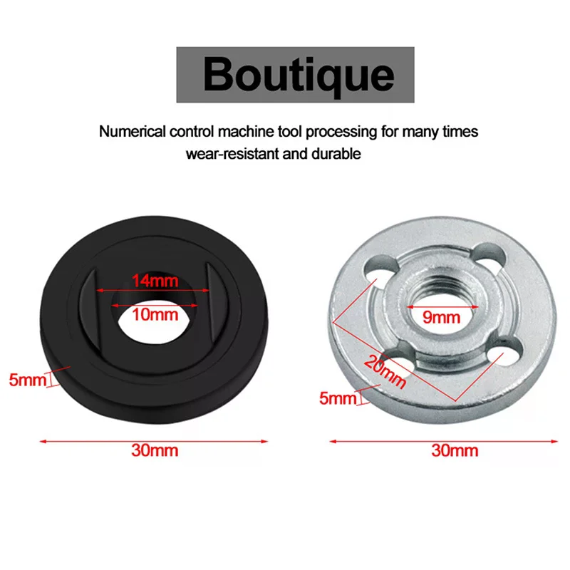 2pcs Stainless Steel Lock Nuts Flange Nut Inner Outer Kit Angle Grinder Electric Tool Accessories