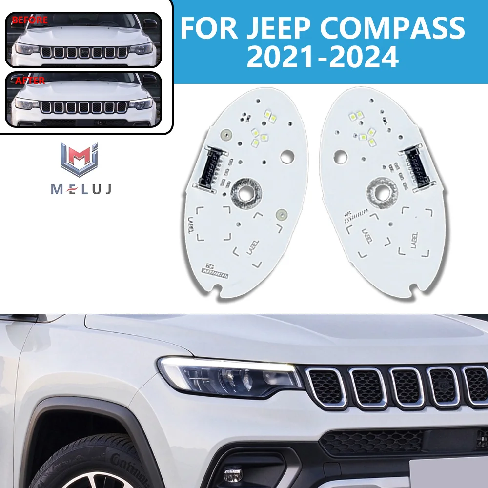 White Light Source Chip For Jeep Compass 2021-2024 Headlight Angel Eyes DRL Light Source Board Daytime Running Light Auto Parts