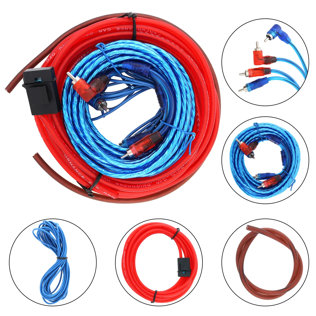 

Car Audio Wire Wiring Kit Car Speaker Cable Auto Power Amplifier Woofer Audio Line Power Line for Car Modification