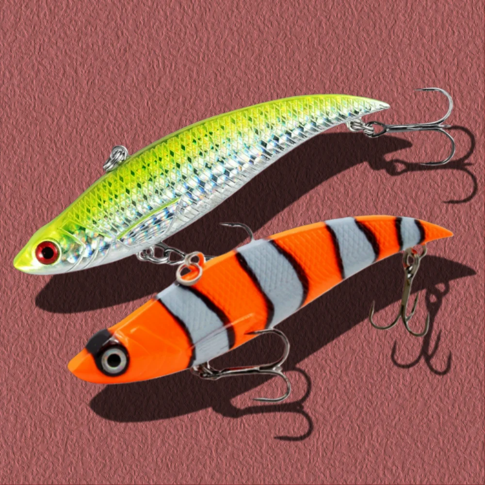 90mm 18g Sinking Rattlin Vib Wobblers Ice Fishing Lures Artificial Bait For Cod Perch Lake Trout Rattlin Vika 90S Fishing Tackle