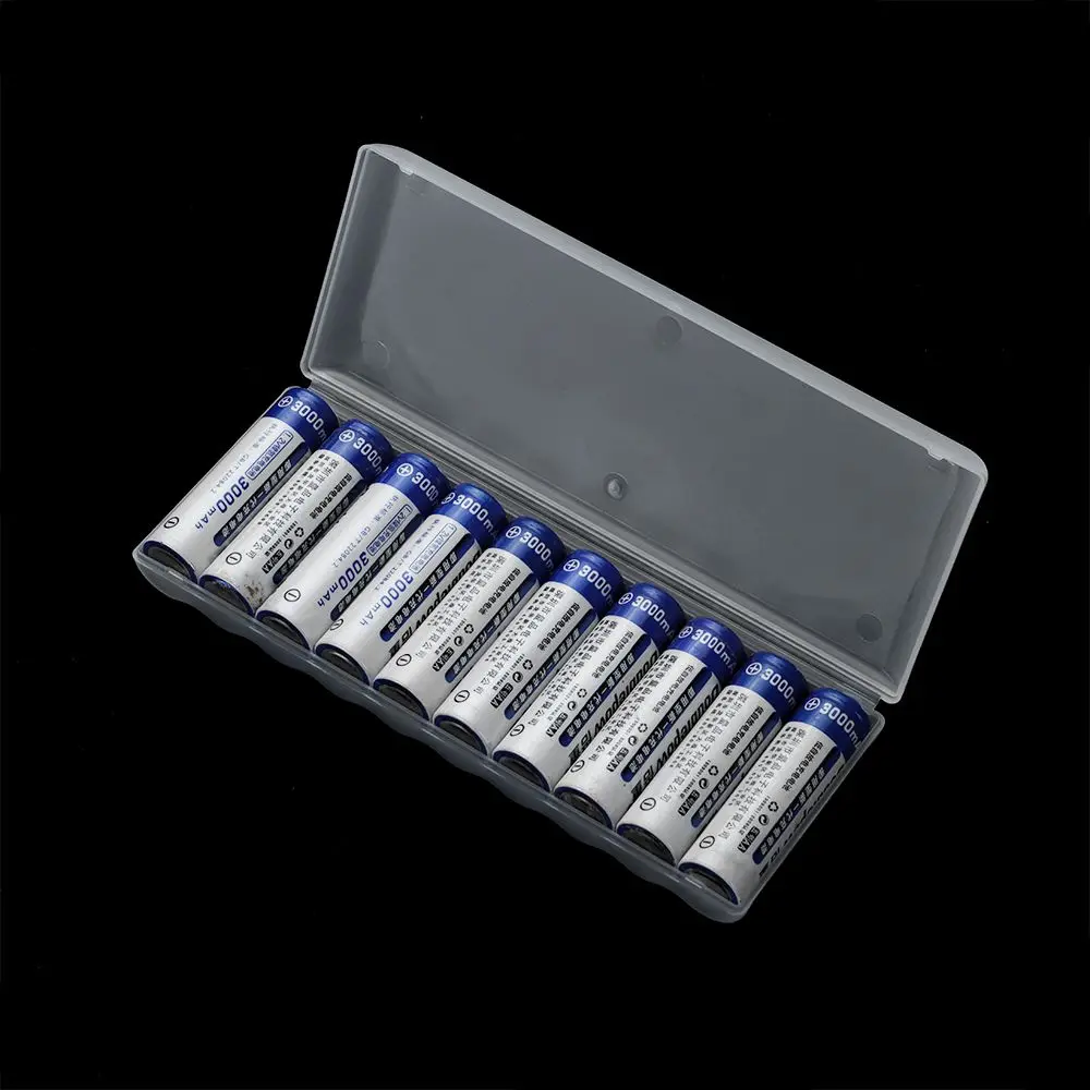 10 Slot Portable Carrying Accessories Holder Case Battery Organizer Storager Box Organizer Container For AAA/AA/18650