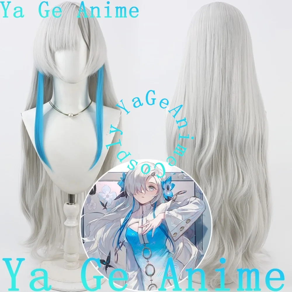 

Ya Ge Anime VTuber Streamer Kamitsubaki World Utau Cosplay Wig Silver White Halloween Party Synthetic Heat Resistant Hair