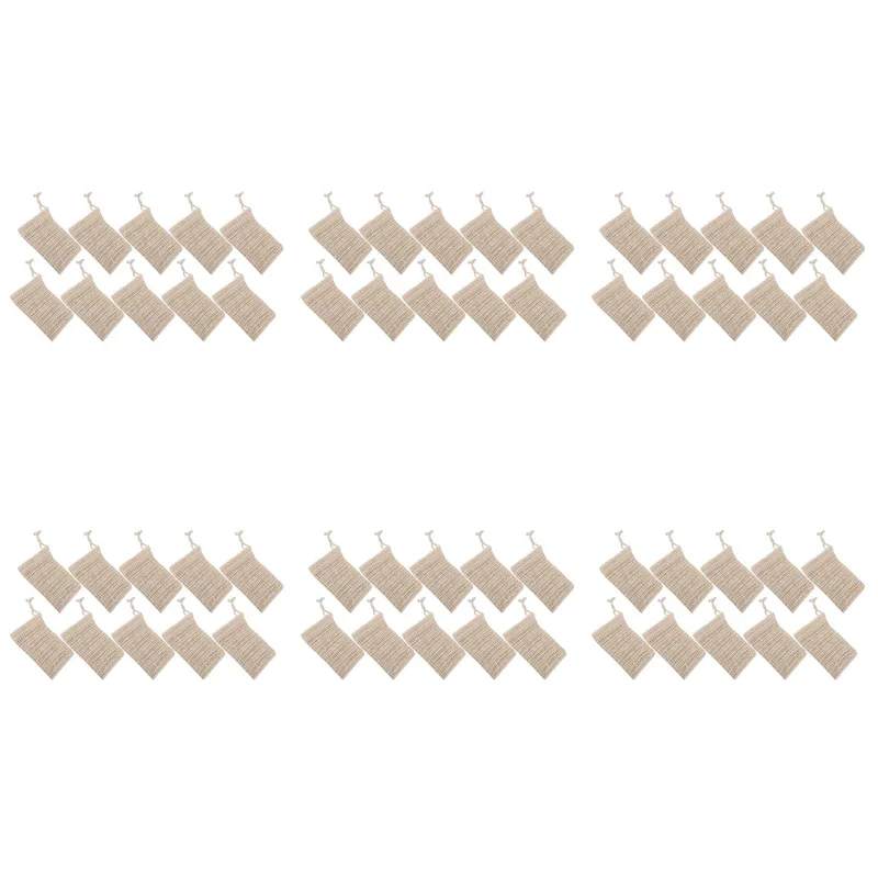 【ELATED】60 Pack Natural Sisal Soap Bag Exfoliating Soap Saver Pouch Holder