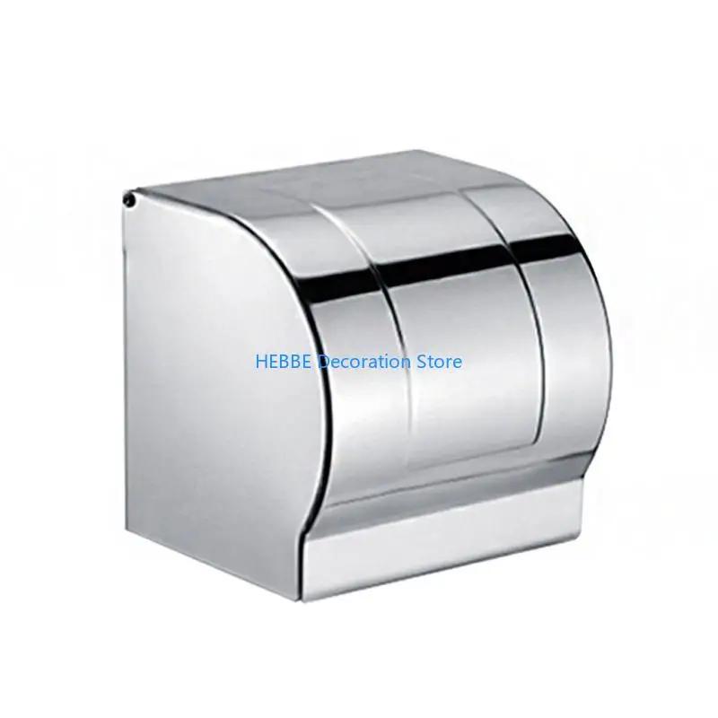B0KC Tissue Roll Dispenser Waterproof Tissue Storage Box Stainless Steel Toilet Paper Holder for Commercial Home Wall Mount