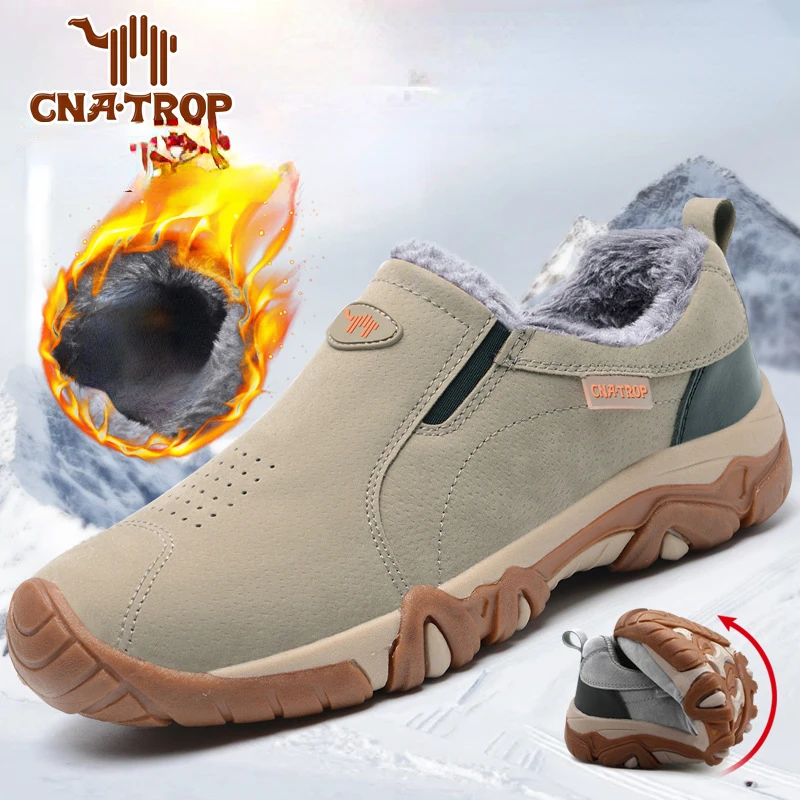 

Men's Outdoor Cotton Shoes, Warm, Thickened and Velvet, Casual, Middle-aged and Elderly, Non-slip Tendon Soles Luxury Shoes