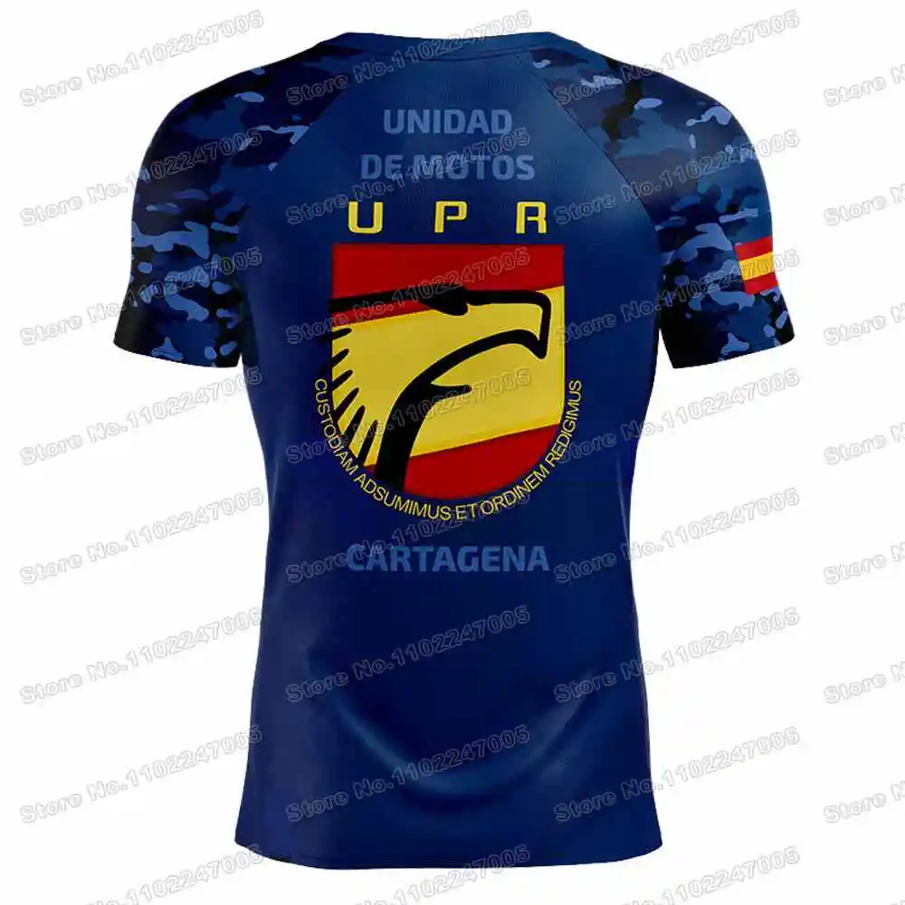 2023 UPR Cartagena Motorcycle Unit T Shirt Men Spanish National Police Outdoor Tech Shirts MTB Clothing Training Tops Fitness