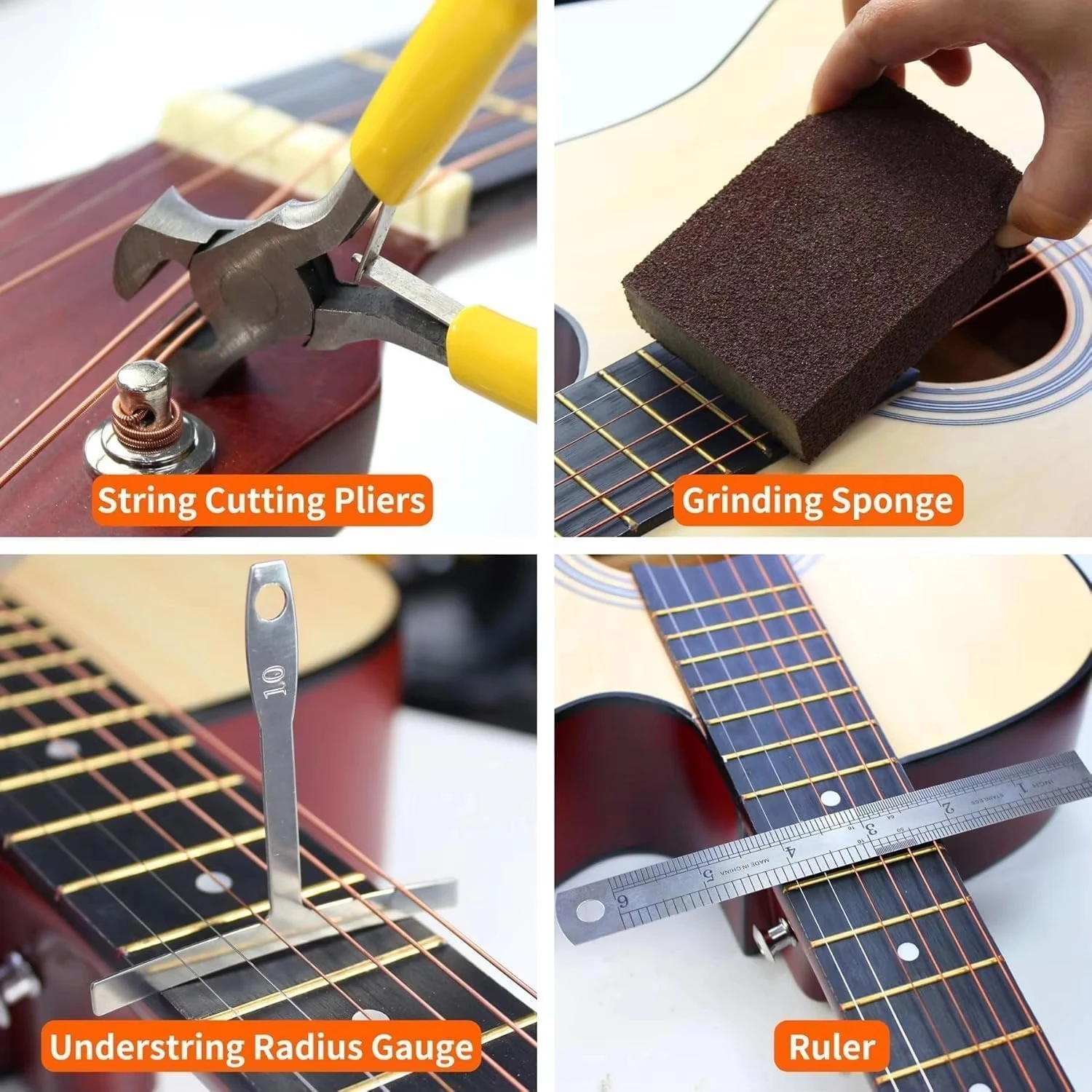 Miwayer 25/45/72 قطعة طقم جيتار عالمي-أدوات صيانة الأوتار/الجسر/الدبابيس شديدة التحمل #4