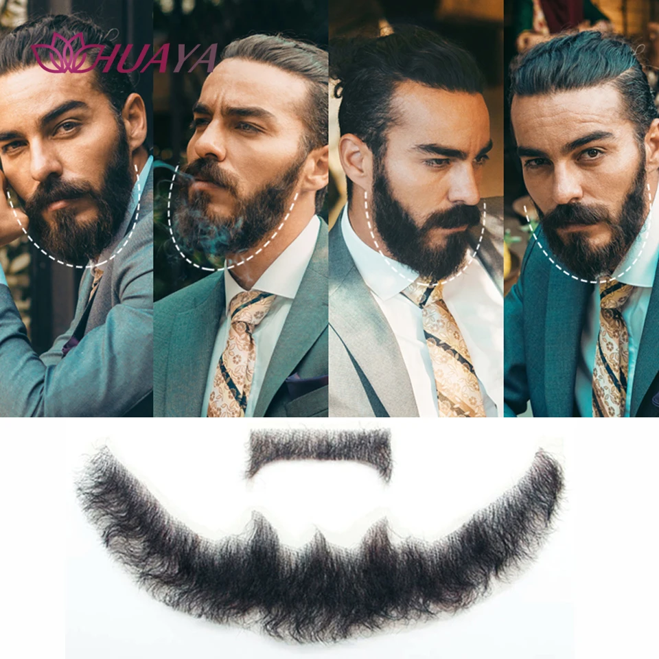 

Silky Strands Fake Beard Hand Made 100% Real Hair Swiss Lace Comfortable Invisible Mustache For Men Cosplay Man Beard