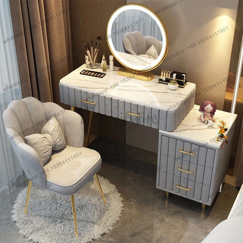Drawers Makeup Dressing Table Modern Luxury Bedside Stool Chair Vanity Table Girl Cosmetics Comoda Pra Quarto Home Furniture