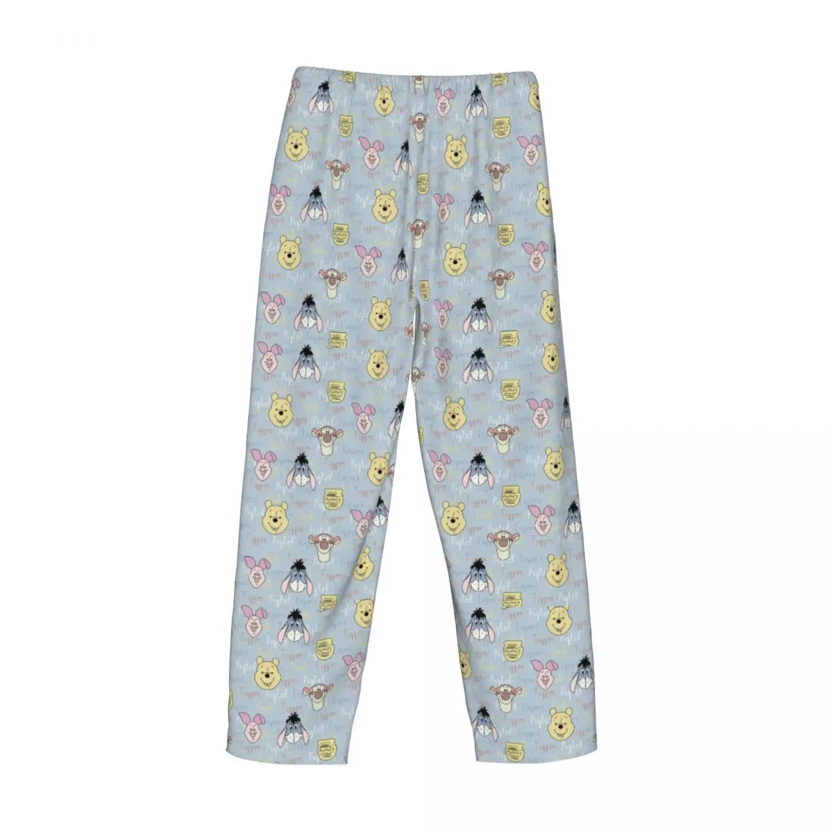 Custom Print Winnie The Pooh With Friends Pattern Pajama Pants Men's Cartoon Animation Sleep Sleepwear Bottoms with Pockets