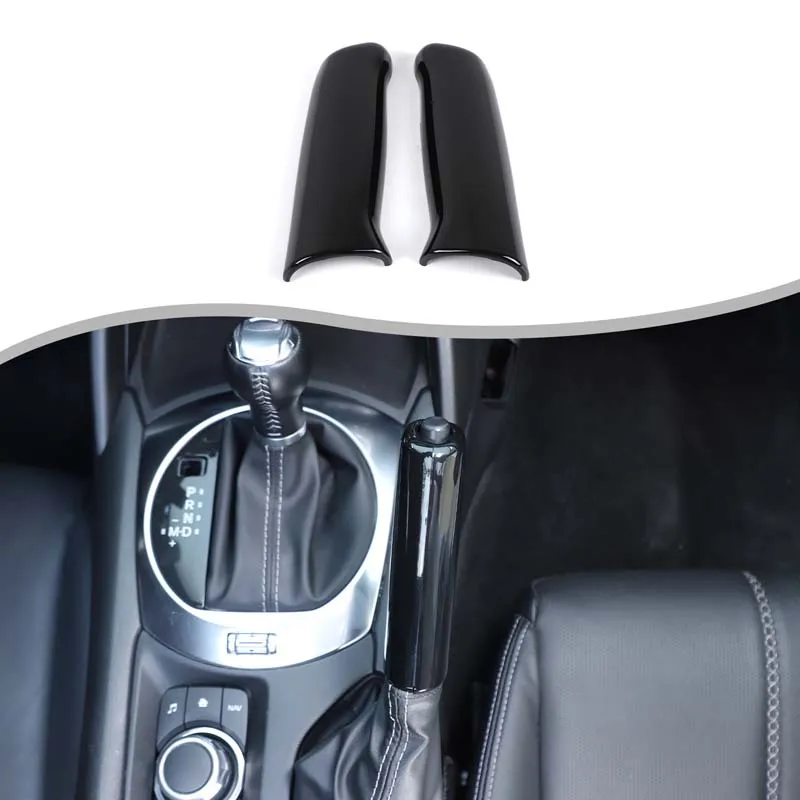 For 2016+Mazda MX-5/Fiat 124/Abbas 124 Automotive interior modification ABS black Automotive handbrake lever decorative cover