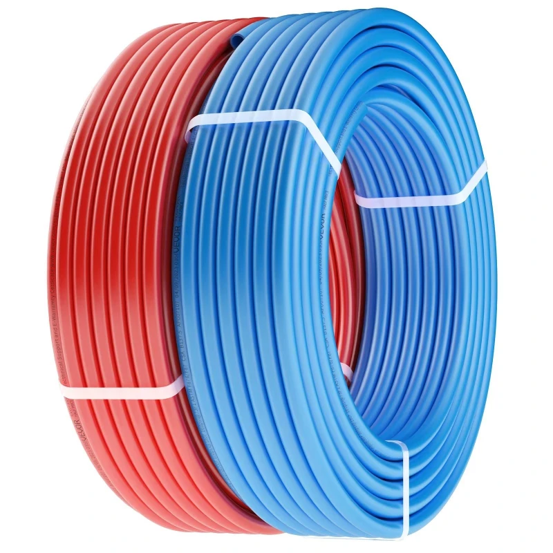 

Red and blue 100-foot flexible tubing for drinking water, hot and cold water pipes