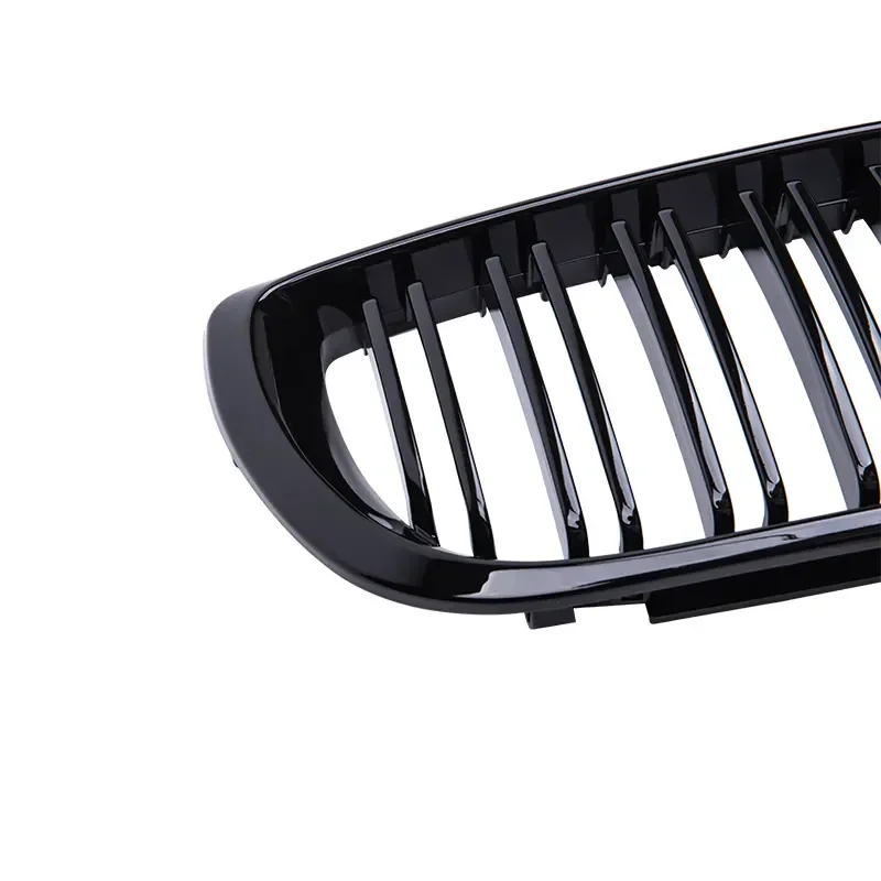 Grille de rein avant de voiture noire brillante, capot à double lamelle, grilles de course pour BMW Série 3, E46, 4 portes, remplacement