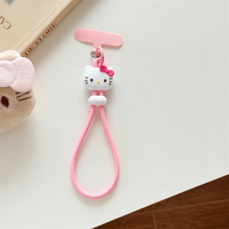 Niedlicher Cartoon Hello Kitty Handy-Handschlaufe aus Silikon, Anti-Verlust-Lanyard, Taschenanhänger für iPhone, Samsung und alle Handys – Detail 7
