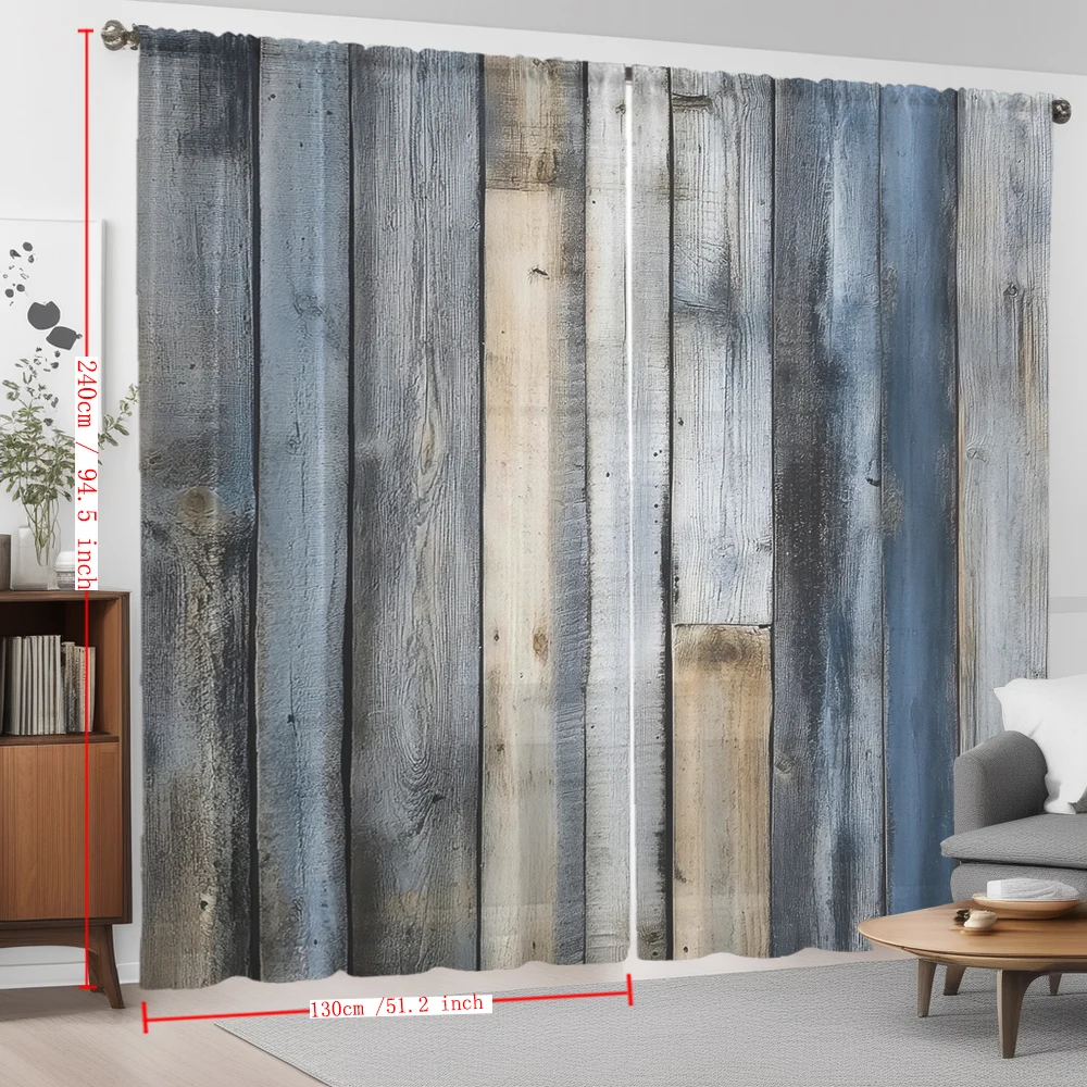 2Pcs Gray Background Silver Wave Pattern Print Home Decoration Window Screens Suitable For Kitchen, Coffee Shop, Restaurant