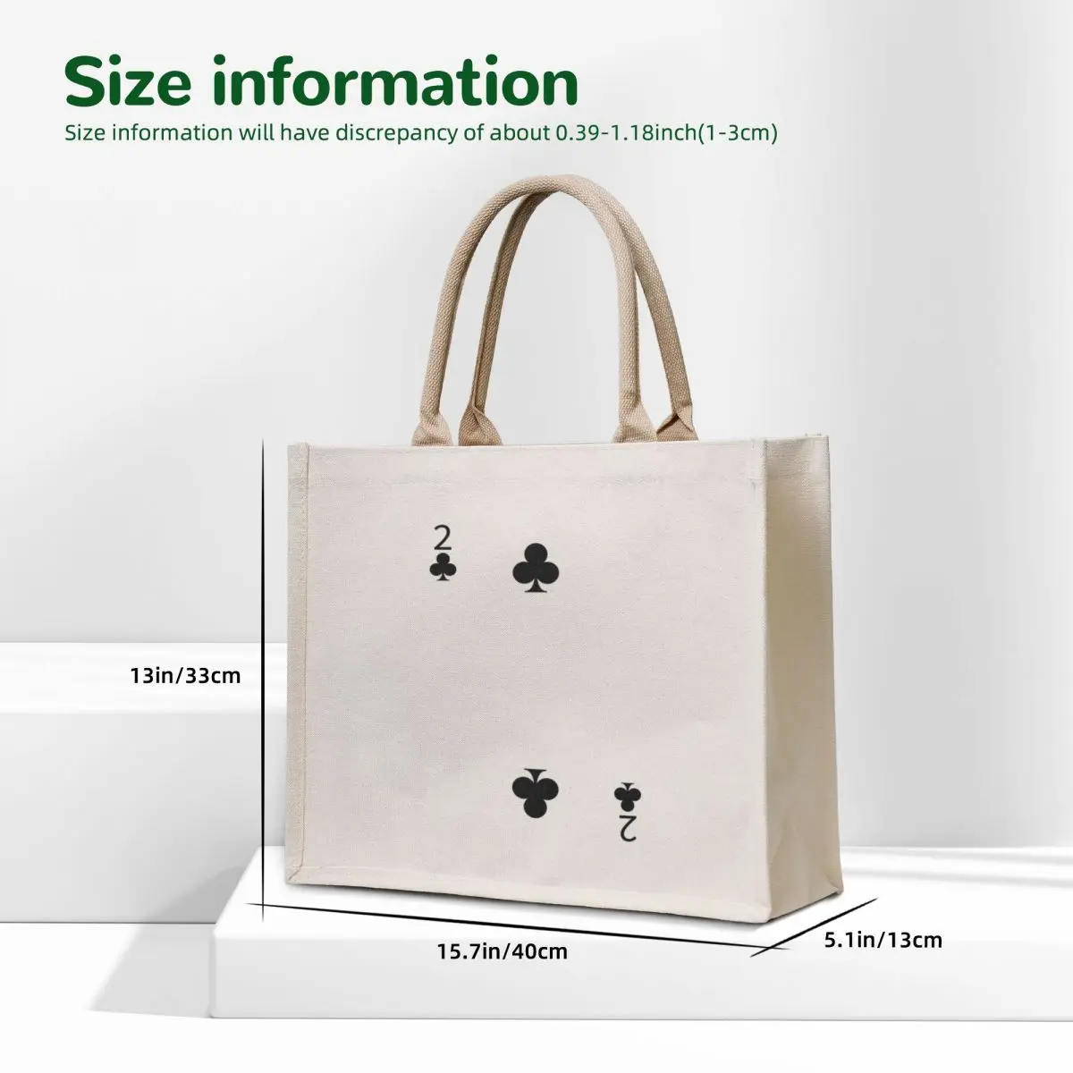 Two of Clubs Playing Card Poker Card Tote Bag shopping cart bags cute tote bag large tote bag cute pouch