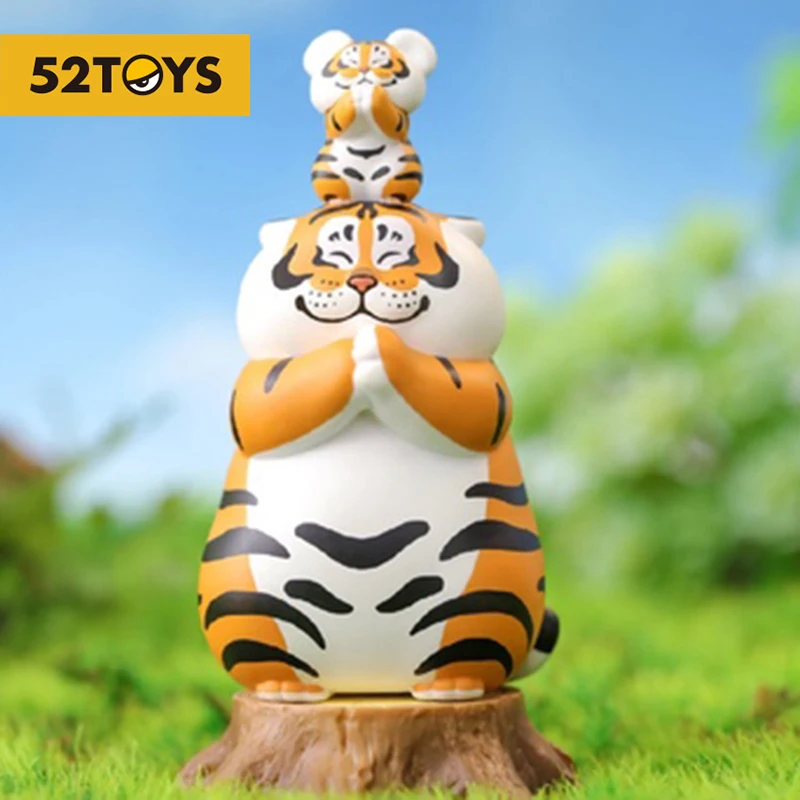 Original 52TOYS Fat Tiger with Baby Series Blind Box Cute Animal Action Figure Trendy Toy Kawaii Model Girls Birthday Gift