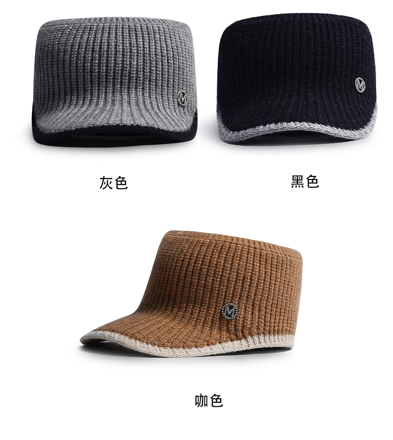 Knitted Flat Empty Top Cap 2022 Autumn Winter Outdoor Hollow Ponytail Hats for Women Girls Blank Peaked Caps Snapback Cap