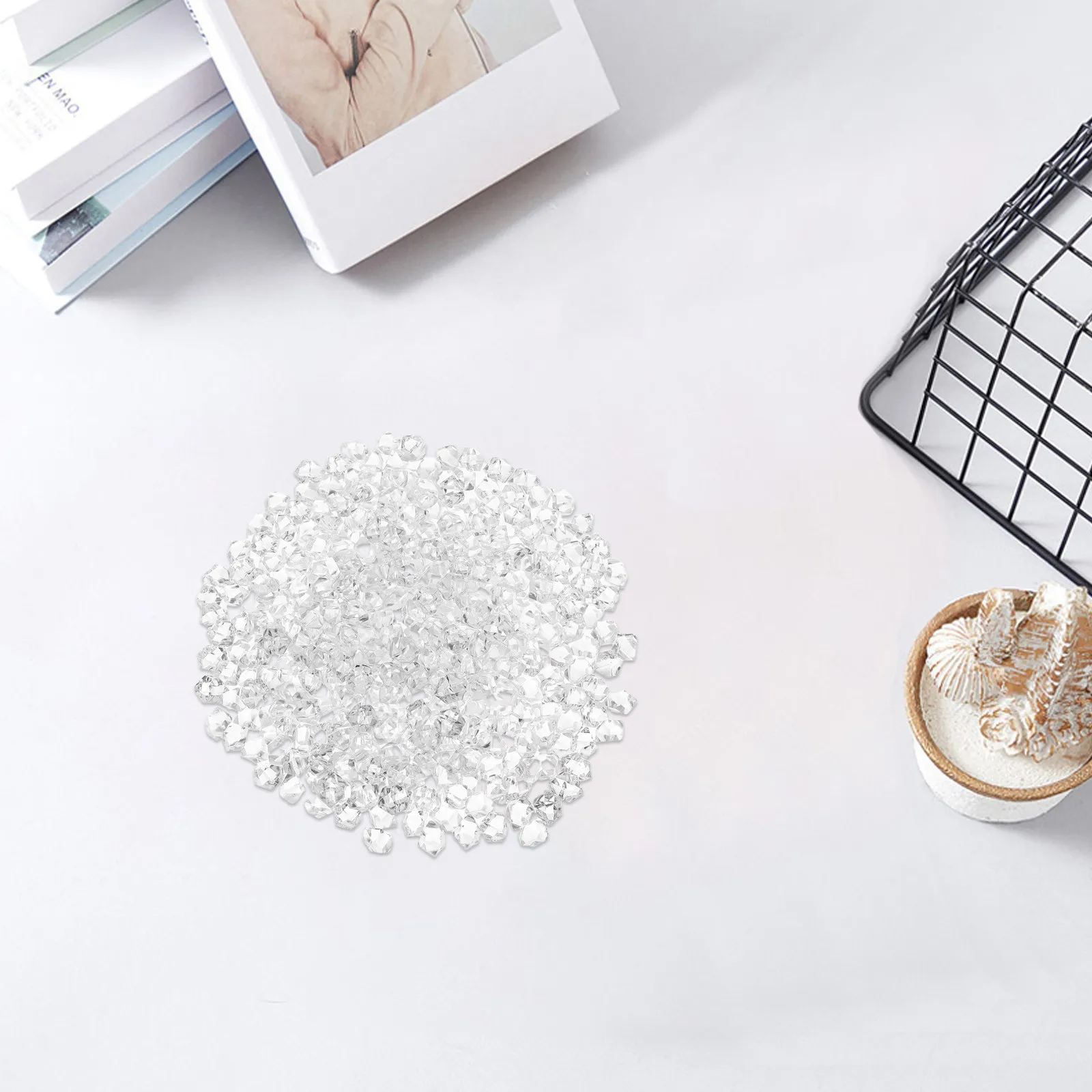 400Pcs Transparent Simulation Ice Plastic Ice for Vase Fillers Wedding Party Table Decorations Photography Props