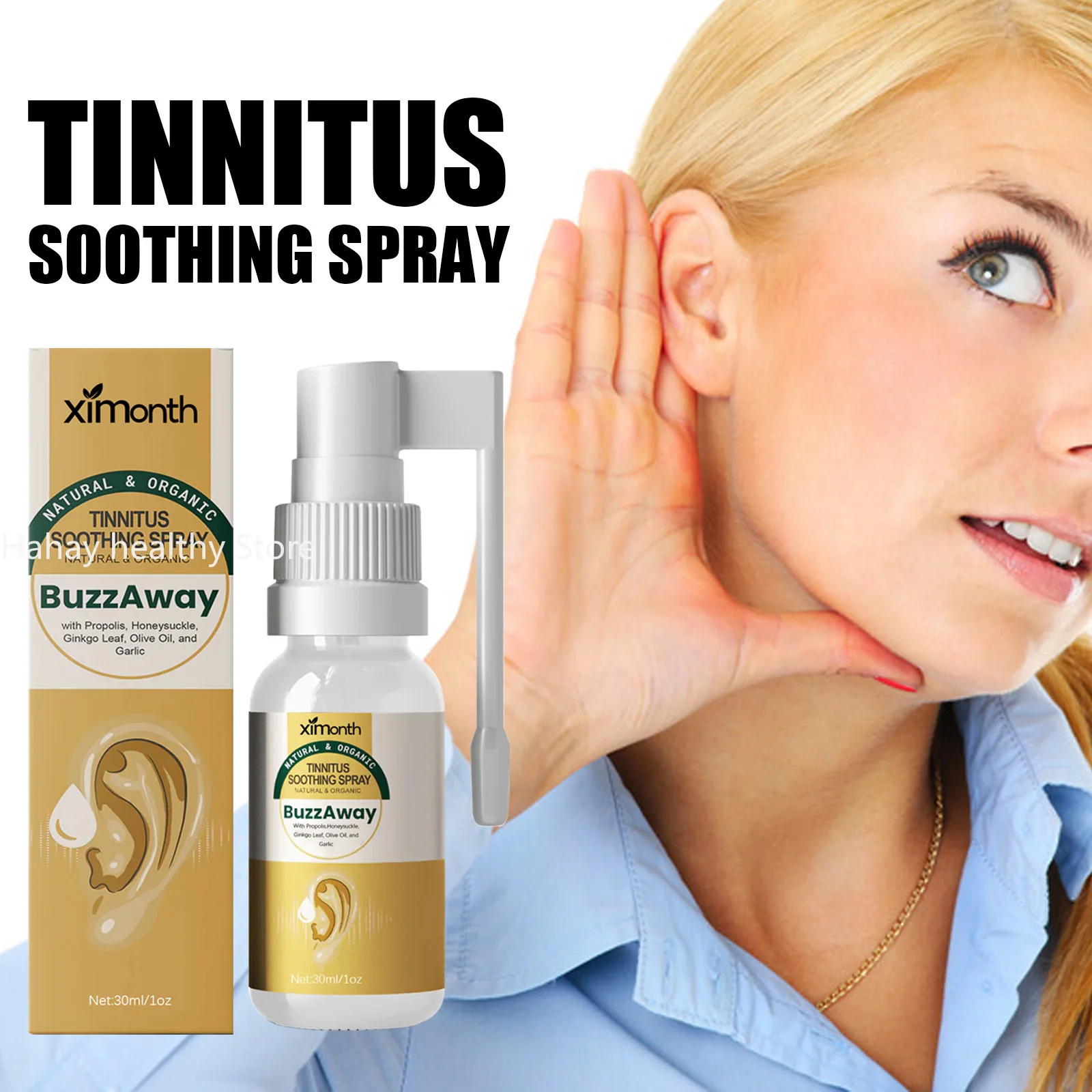 Ear Cleaner Propolis Tinnitus Care Spray Relieve Tinnitus and Discomfort in The Ear Clean Earwax Ear Drops Limpiador De Oídos